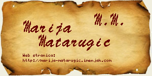 Marija Matarugić vizit kartica